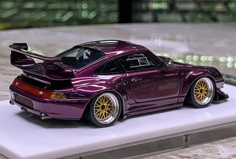 [Make Up] 1:43 Porsche 1998 911 993 GT2 Evo Purple Model Car Resin