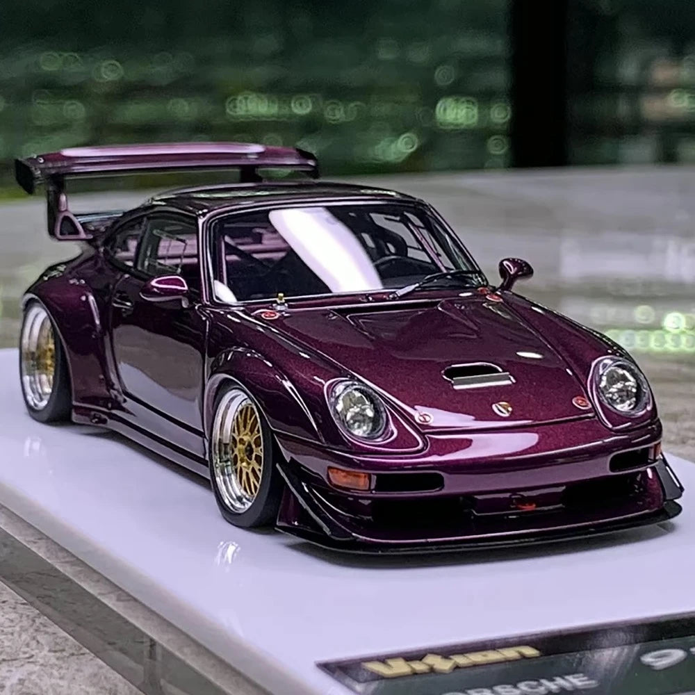 [Make Up] 1:43 Porsche 1998 911 993 GT2 Evo Purple Model Car Resin