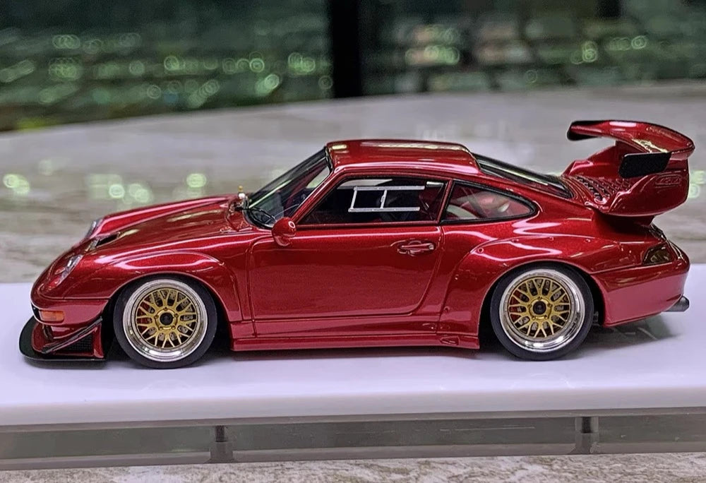 [Make Up] 1:43 Porsche 1998 911 993 GT2 Evo Red Model Car Resin