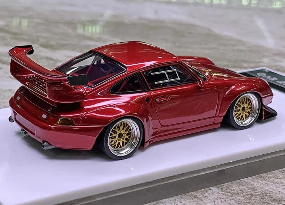 [Make Up] 1:43 Porsche 1998 911 993 GT2 Evo Red Model Car Resin