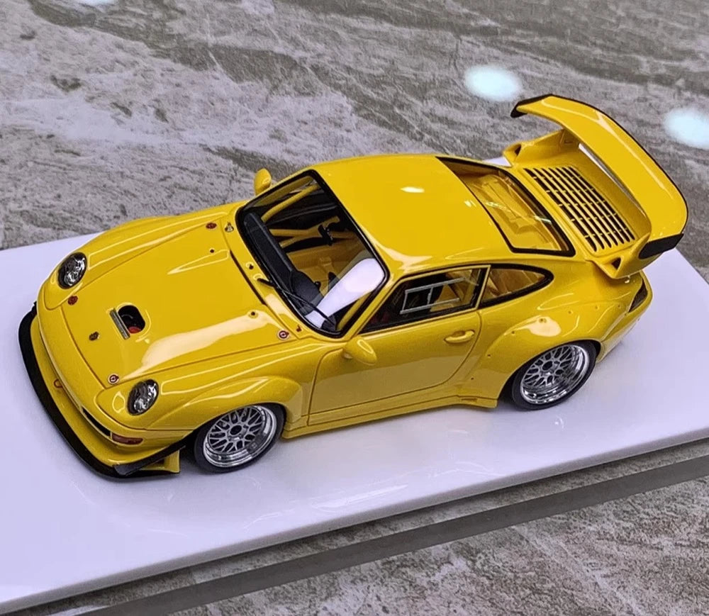 [Make Up] 1:43 Porsche 1998 911 993 GT2 Evo Yellow Model Car Resin