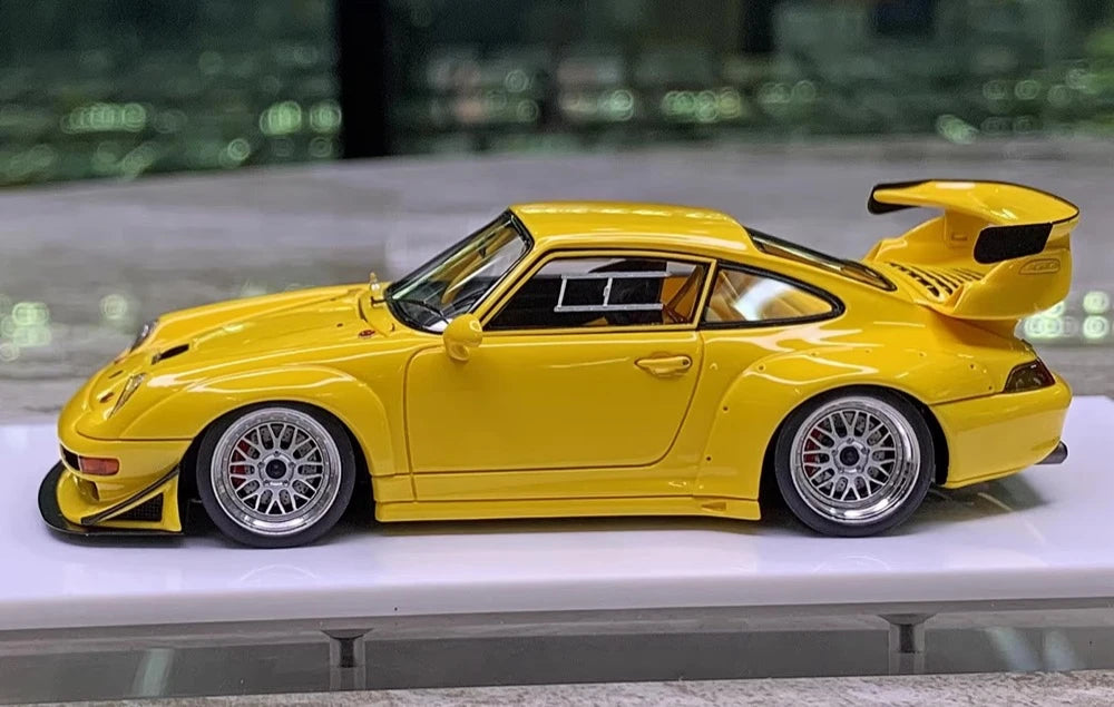 [Make Up] 1:43 Porsche 1998 911 993 GT2 Evo Yellow Model Car Resin