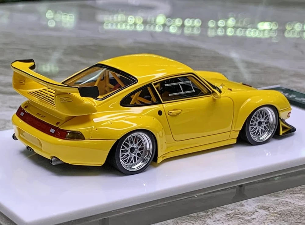 [Make Up] 1:43 Porsche 1998 911 993 GT2 Evo Yellow Model Car Resin