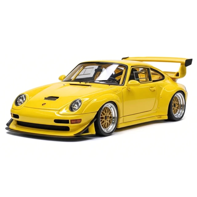 [Make Up] 1:43 Porsche 1998 911 993 GT2 Evo Yellow Model Car Resin