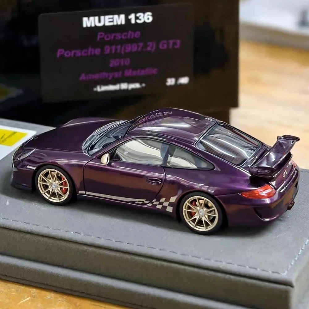[Make Up] 1:43 Porsche 2010 911 997.2 GT3 Amethyst Model Car Resin