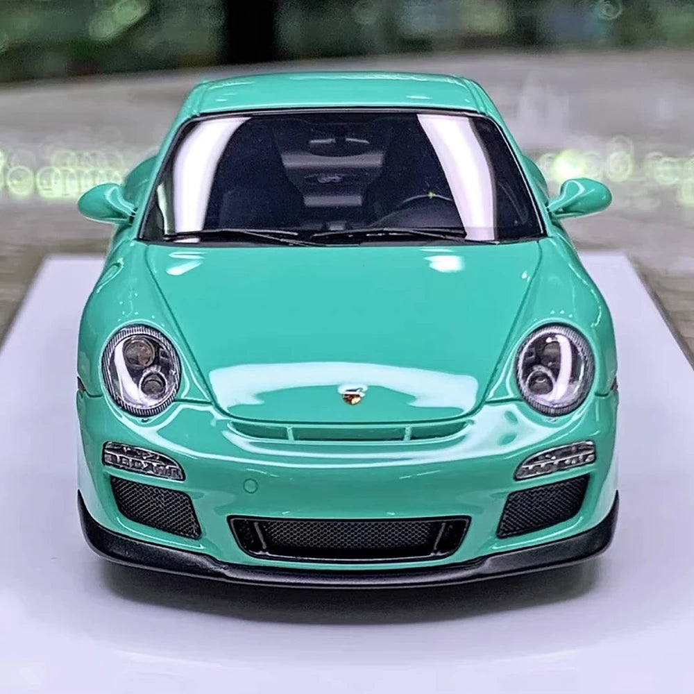 [Make Up] 1:43 Porsche 2010 911 997.2 GT3 Tiffany Blue Model Car Resin