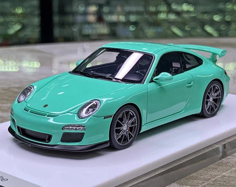 [Make Up] 1:43 Porsche 2010 911 997.2 GT3 Tiffany Blue Model Car Resin