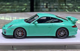 [Make Up] 1:43 Porsche 2010 911 997.2 GT3 Tiffany blå modellbil harts
