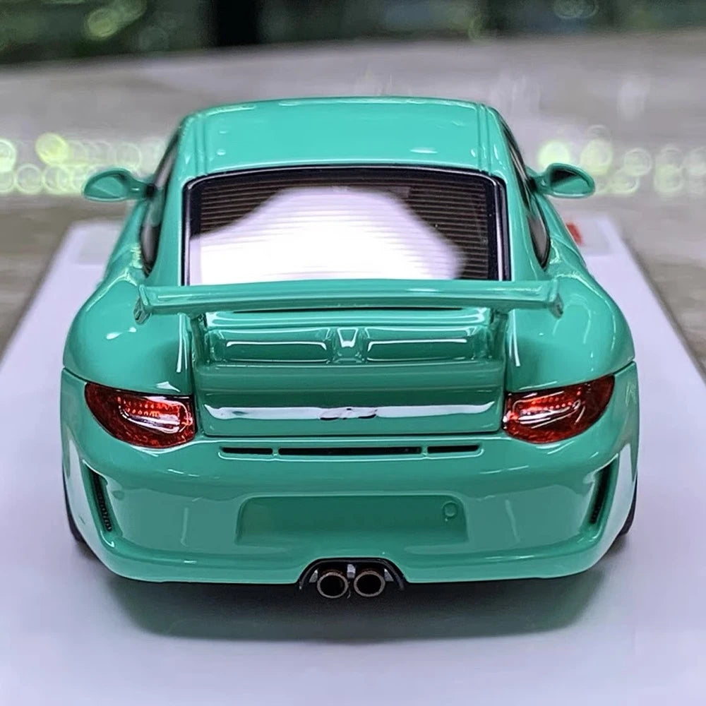[Make Up] 1:43 Porsche 2010 911 997.2 GT3 Tiffany Blue Model Car Resin