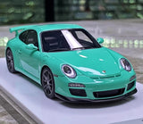 [Make Up] 1:43 Porsche 2010 911 997.2 GT3 Tiffany blå modellbil harts