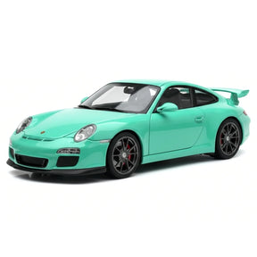 [Make Up] 1:43 Porsche 2010 911 997.2 GT3 Tiffany blå modellbil harts