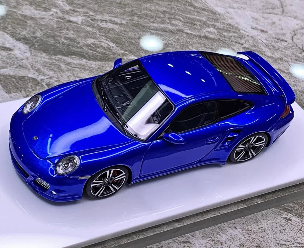 [Make Up] 1:43 Porsche 2010 911 997.2 Turbo Blue Model Car Resin