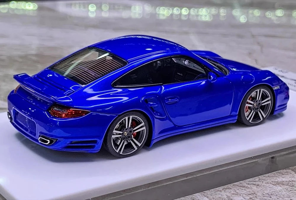[Make Up] 1:43 Porsche 2010 911 997.2 Turbo Blue Model Car Resin
