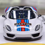 [Make Up] 1:43 Porsche 2011 918 Spyder Weissach Package Martini Model Car Resin