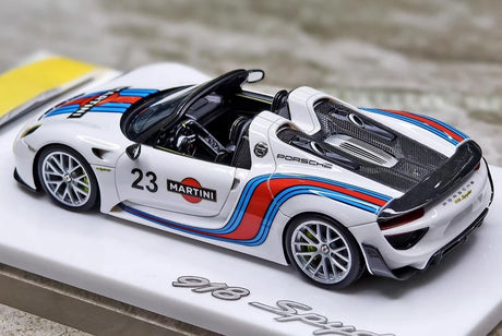 [Make Up] 1:43 Porsche 2011 918 Spyder Weissach Package Martini Model Car Resin