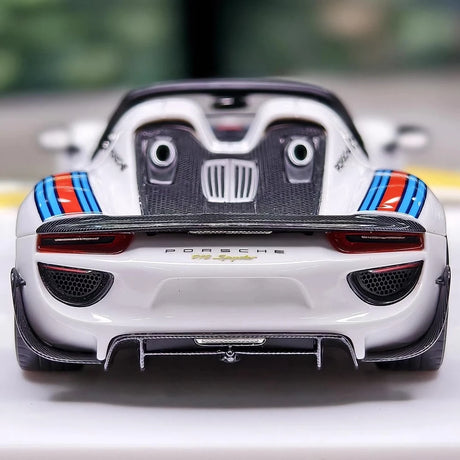 [Make Up] 1:43 Porsche 2011 918 Spyder Weissach Package Martini Model Car Resin
