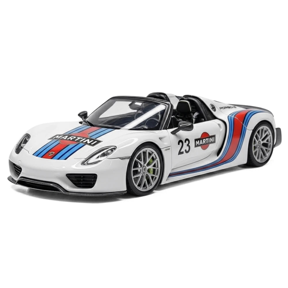 [Make Up] 1:43 Porsche 2011 918 Spyder Weissach Package Martini Model Car Resin