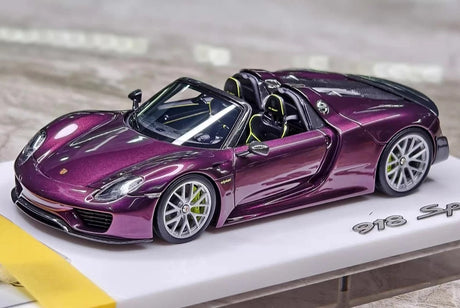 [Make Up] 1:43 Porsche 2011 918 Spyder Weissach Package Purple Model Car Resin
