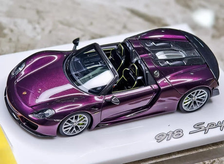 [Make Up] 1:43 Porsche 2011 918 Spyder Weissach Package Purple Model Car Resin