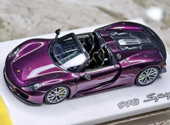 [Make Up] 1:43 Porsche 2011 918 Spyder Weissach Package Purple Model Car Resin