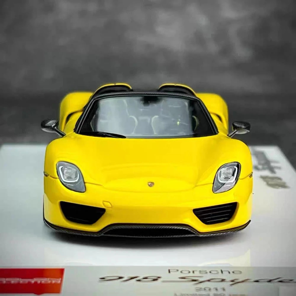 [Make Up] 1:43 Porsche 2011 918 Spyder Yellow Model Car Resin