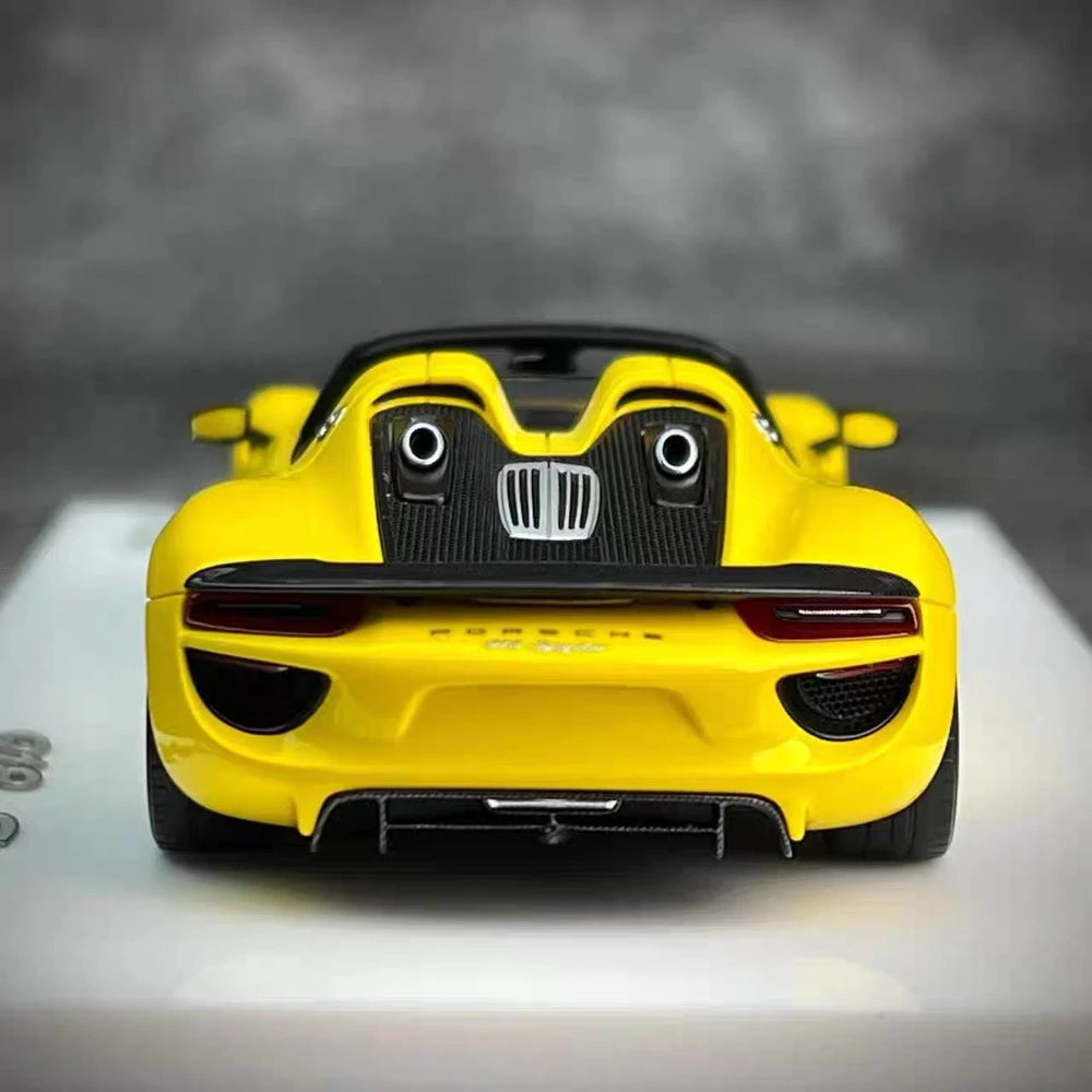 [Make Up] 1:43 Porsche 2011 918 Spyder Yellow Model Car Resin