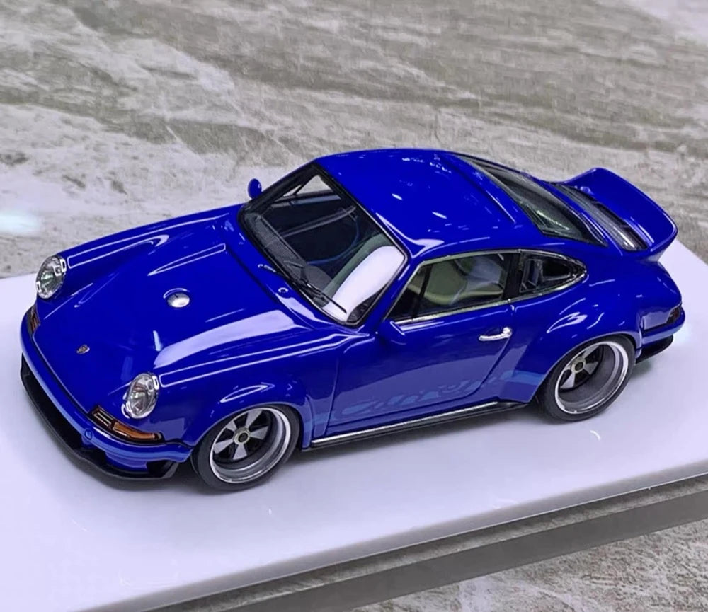 [Make Up] 1:43 Porsche 2018 911 Singer DLS Blue Model Car Resin