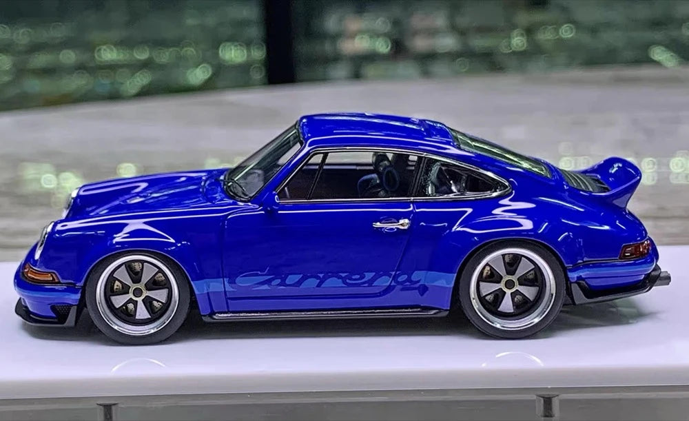 [Make Up] 1:43 Porsche 2018 911 Singer DLS Blue Model Car Resin