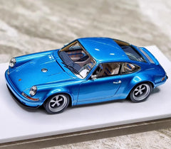 [Make Up] 1:43 Porsche 1990 911 964 Singer Blue Model Car Resin