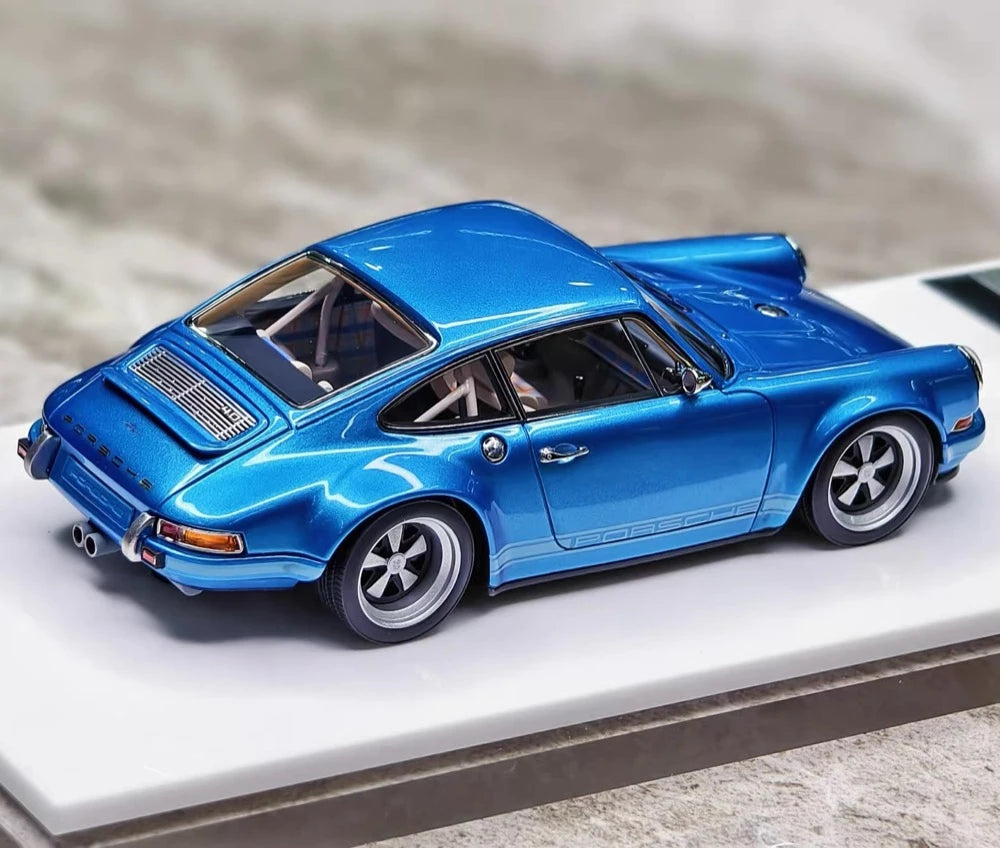 [Make Up] 1:43 Porsche 1990 911 964 Singer Blue Model Car Resin