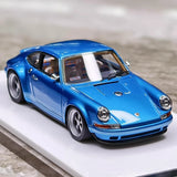 [Make Up] 1:43 Porsche 1990 911 964 Singer blauw modelauto Hars