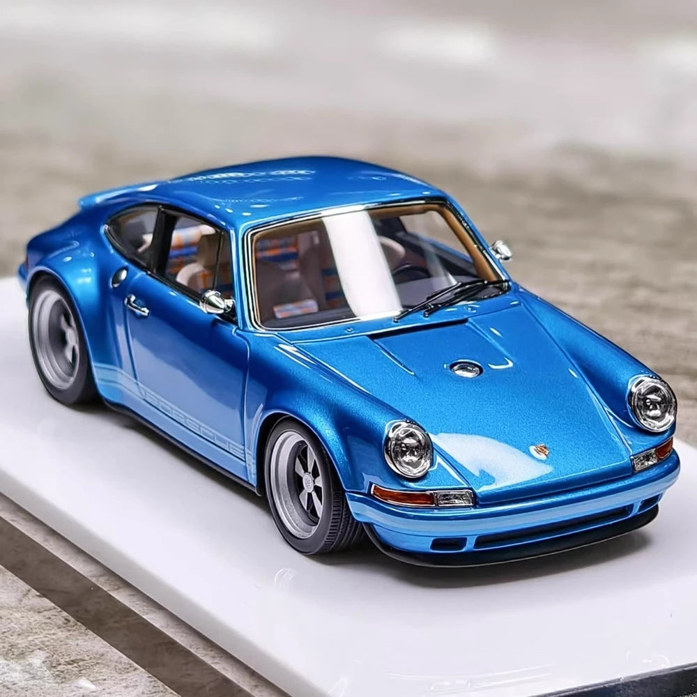 [Make Up] 1:43 Porsche 1990 911 964 Singer Blue Model Car Resin