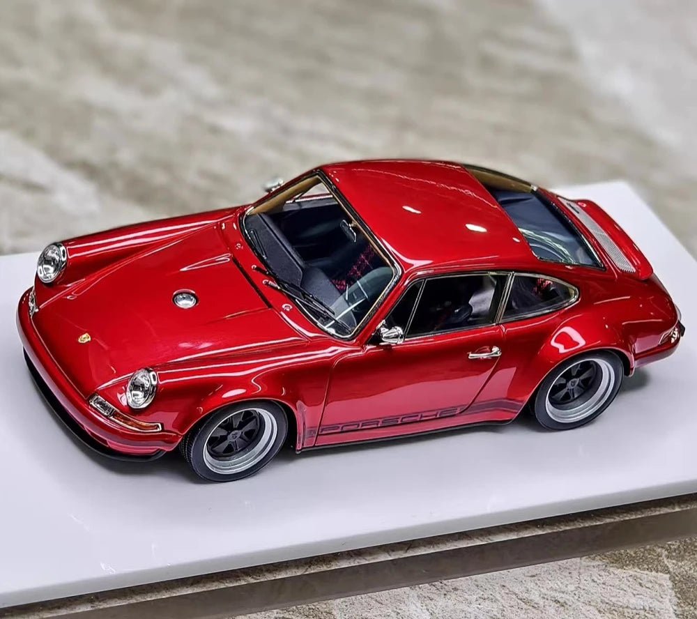 [Make Up] 1:43 Porsche 1990 911 964 Singer Red Model Car Resin