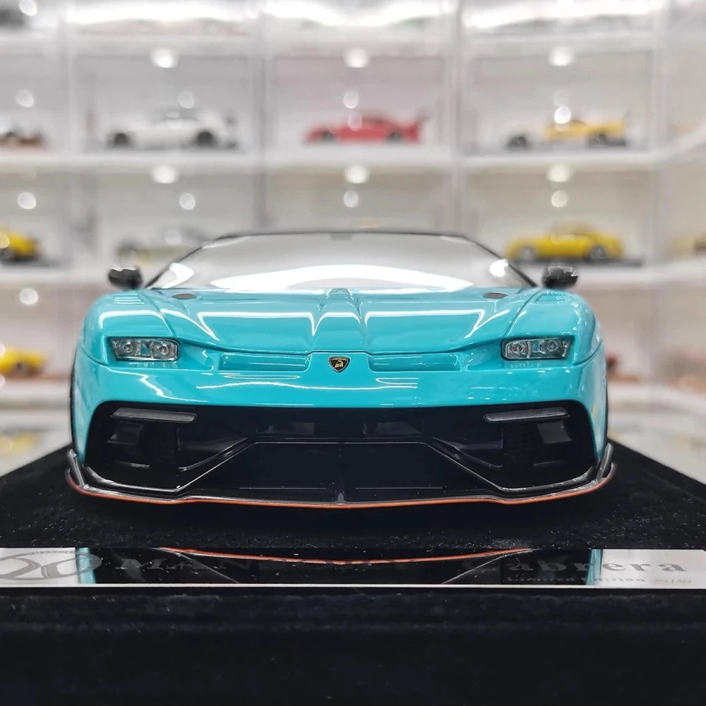[Mansory] 1:18 Lamborghini 2020 Aventador SVJ Cabrera Blue Model Car Resin