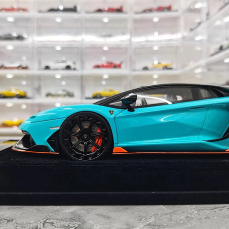 [Mansory] 1:18 Lamborghini 2020 Aventador SVJ Cabrera Blue Model Car Resin