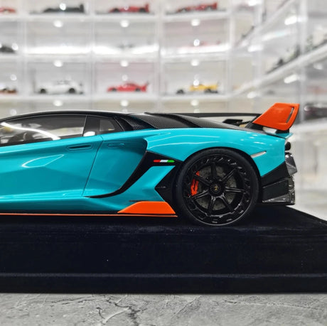 [Mansory] 1:18 Lamborghini 2020 Aventador SVJ Cabrera Blue Model Car Resin