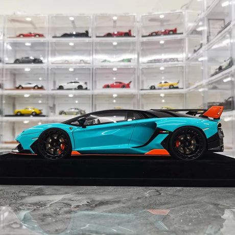 [Mansory] 1:18 Lamborghini 2020 Aventador SVJ Cabrera Blue Model Car Resin