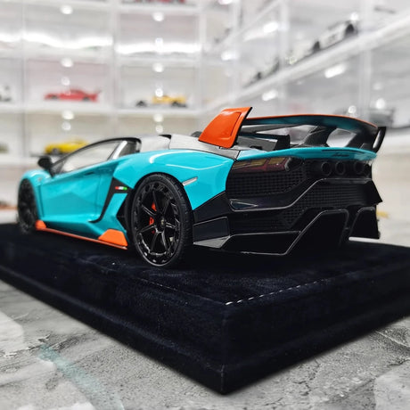 [Mansory] 1:18 Lamborghini 2020 Aventador SVJ Cabrera Blue Model Car Resin