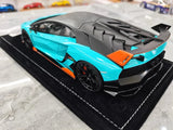 [Mansory] 1:18 Lamborghini 2020 Aventador SVJ Cabrera Blue Model Car Resin