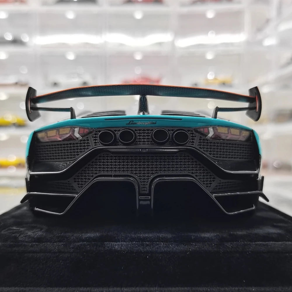 [Mansory] 1:18 Lamborghini 2020 Aventador SVJ Cabrera Blue Model Car Resin