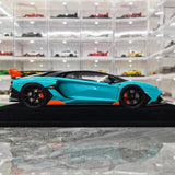 [Mansory] 1:18 Lamborghini 2020 Aventador SVJ Cabrera Blue Model Car Resin