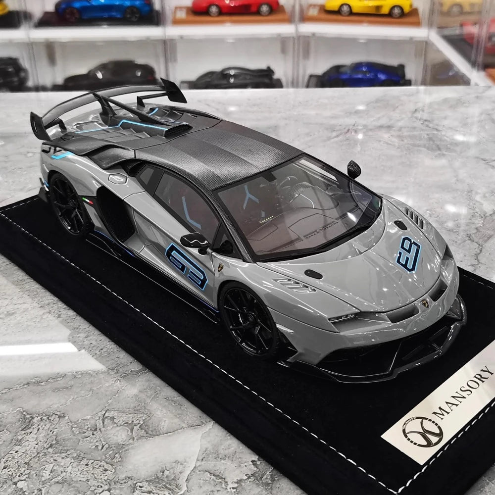 [Mansory] 1:18 Lamborghini 2020 Aventador SVJ Cabrera Gray Model Car Resin