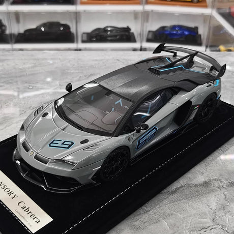 [Mansory] 1:18 Lamborghini 2020 Aventador SVJ Cabrera Gray Model Car Resin