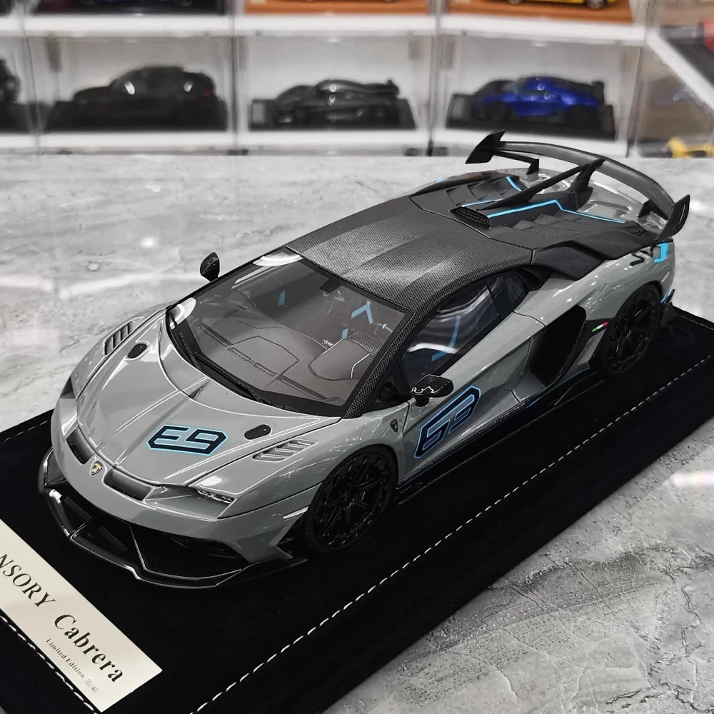 [Mansory] 1:18 Lamborghini 2020 Aventador SVJ Cabrera Gray Model Car Resin