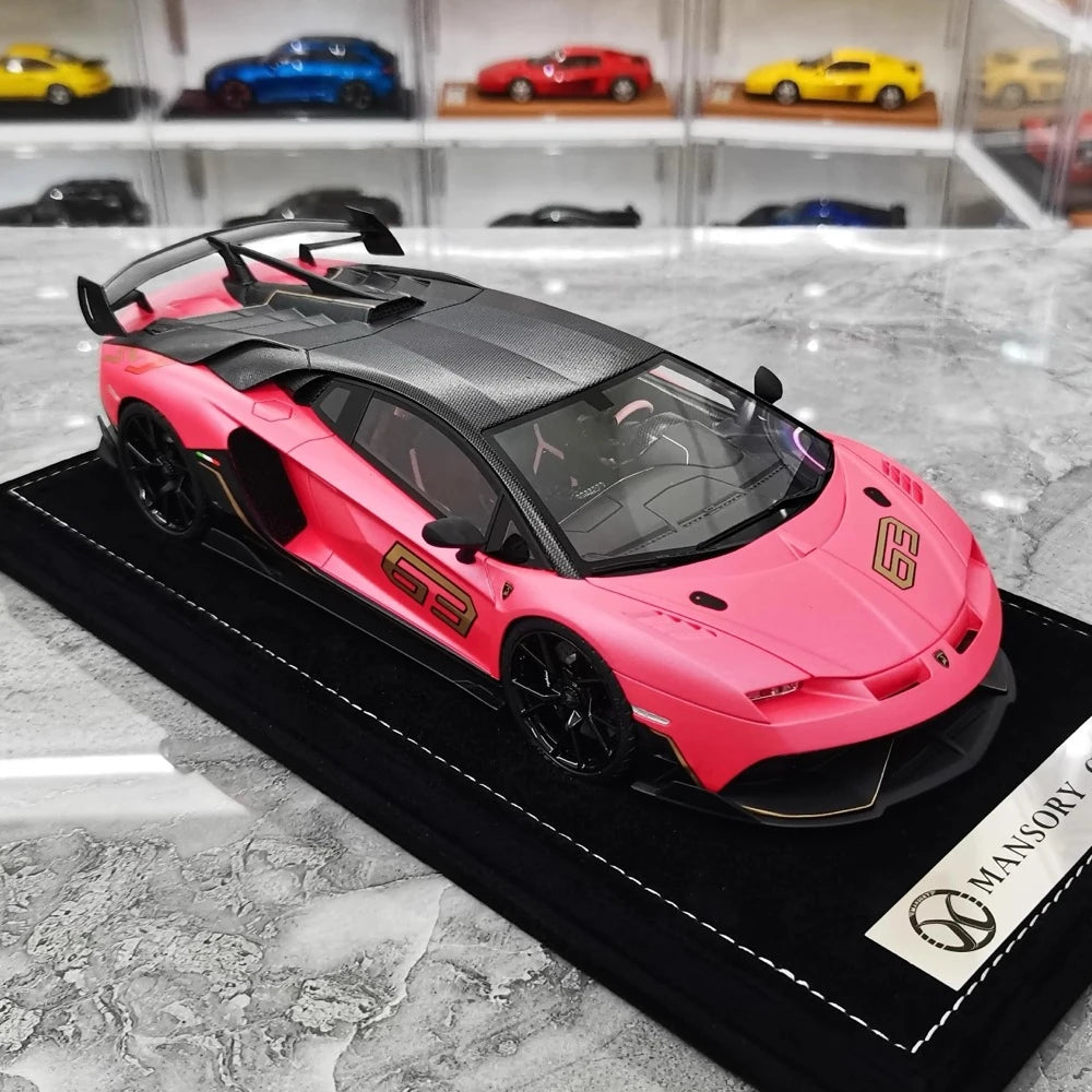 [Mansory] 1:18 Lamborghini 2020 Aventador SVJ Cabrera Pink Model Car Resin