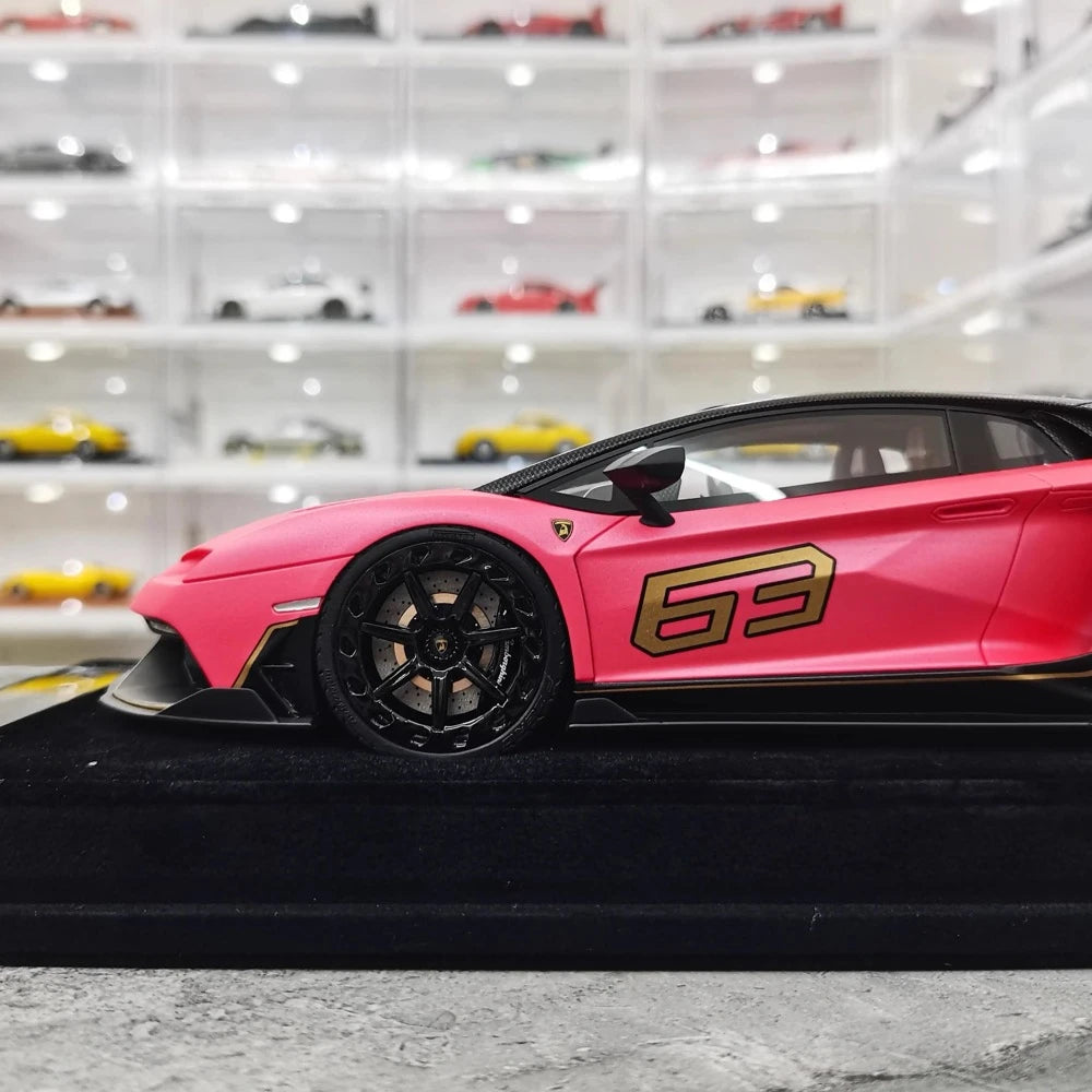 [Mansory] 1:18 Lamborghini 2020 Aventador SVJ Cabrera Pink Model Car Resin