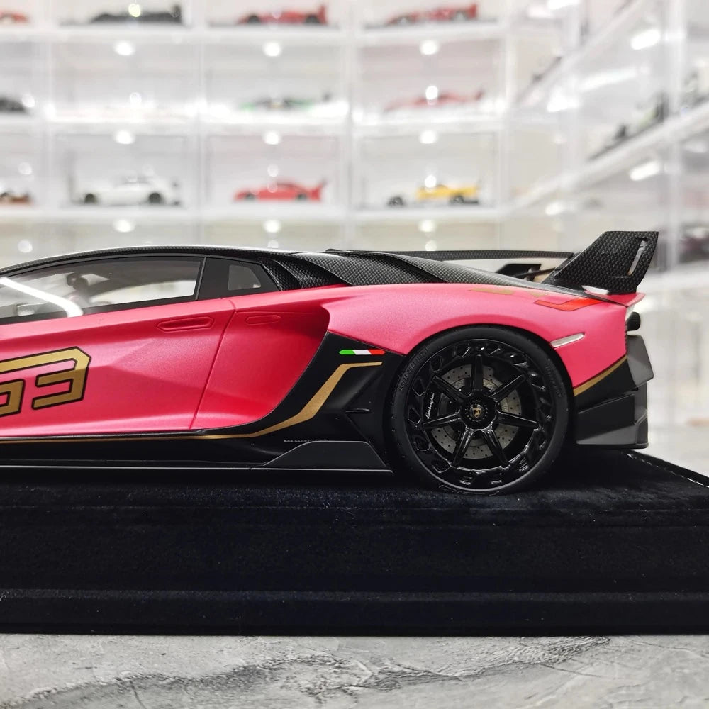 [Mansory] 1:18 Lamborghini 2020 Aventador SVJ Cabrera Pink Model Car Resin