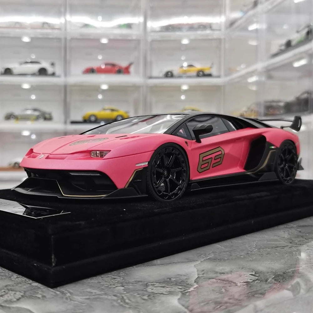 [Mansory] 1:18 Lamborghini 2020 Aventador SVJ Cabrera Pink Model Car Resin