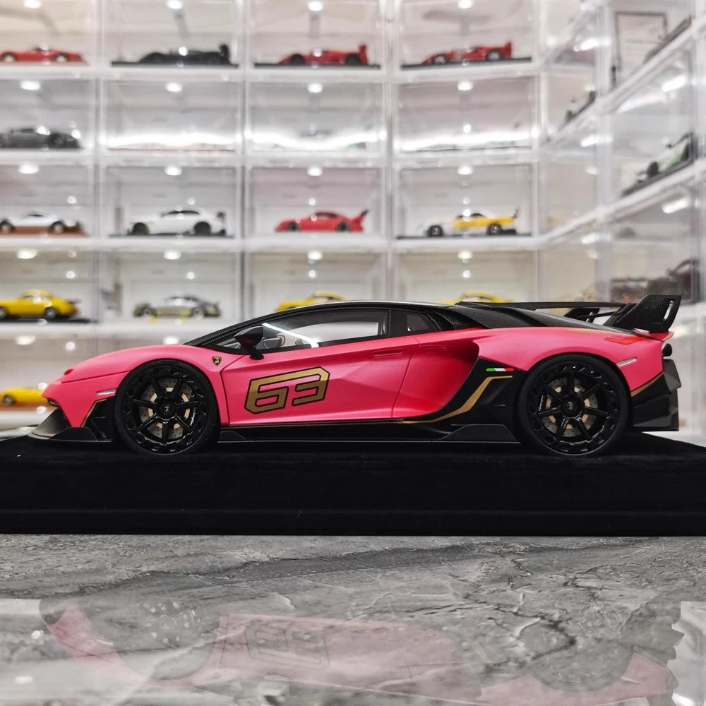 [Mansory] 1:18 Lamborghini 2020 Aventador SVJ Cabrera Pink Model Car Resin