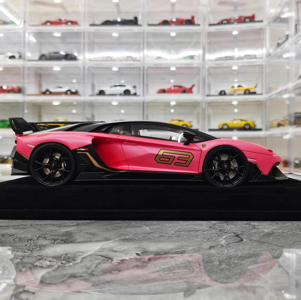 [Mansory] 1:18 Lamborghini 2020 Aventador SVJ Cabrera Pink Model Car Resin